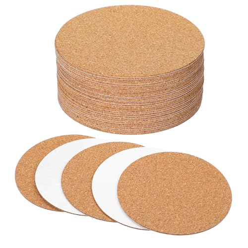 30 Stück Selbstklebende Korkuntersetzer 8cm Korkpads Runde Isolierung Kork Trägerplatten für Home Restaurant Büro DIY Korkunterlage Kleine Töpfe Bastelarbeiten Möbel Zuhause von Bremorou