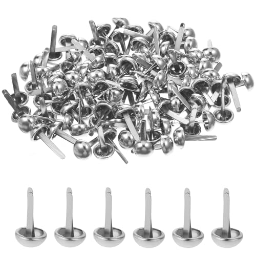 300 Stück Musterbeutelklammern Musterklammern Rundkopfklammern Mini Brads Postklammern Mini Brads Musterbeutelklammern Musterbeutelklammer Rundkopfklammern Groß Für Schule Büro Papier (Silber) von Bremorou