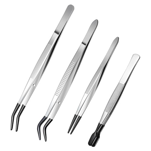 4 Stück Pinzette Runde Spitze Klein Gebogene Stumpfe Präzisionspinzette Gummispitzen Flacher Kopf Spitzpinzette Tweezers Lange Für Kunsthandwerk Schmuckherstellung Labor 4 Stück Pinzette Runde Spitze Klein Gebogene Stumpfe Präzisionspinzette Gummispitzen Flacher Kopf Spitzpinzette Tweezers Lange Für Kunsthandwerk Schmuckherstellung Labor von Bremorou