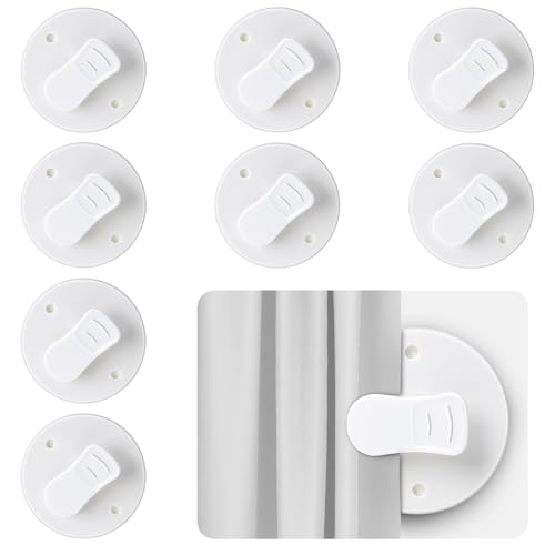 8 Stück Duschvorhang Clips 2 Zoll Schutz Spritzschutz Clips Selbstklebende Duschvorhang Clips Winddichte Schutz Clips Klammern Weiß Duschvorhang Zum Halten Duschvorhang Vorhang Cleveres Zubehör (8) von Bremorou