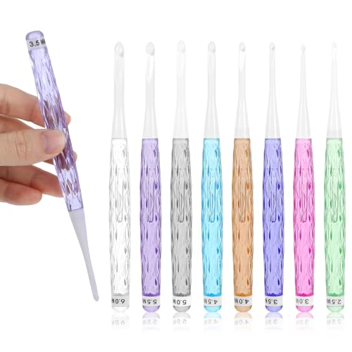 8 Stück Häkelnadel Set Acryl Häkelnadeln Bunt Häkelnadel Anti Rutsch Stricknadeln Mit Niedliche Kristallgriff für Anfänger Oder Profis Stricken Werkzeuge Zubehör 8 Größe 8 Stück Häkelnadel Set Acryl Häkelnadeln Bunt Häkelnadel Anti Rutsch Stricknadeln Mit Niedliche Kristallgriff für Anfänger Oder Profis Stricken Werkzeuge Zubehör 8 Größe von Bremorou