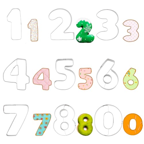 9 Stück Keksausstecher Zahlen Kuchenform Edelstahl Ausstecher Ausstechformen Zahlen 0-8 Zahlenbackform Kuchenform Zahlen Digitaler Keksausstecher Fondant Ausstecher Zahlen Ausstecher Für Tortendeko von Bremorou