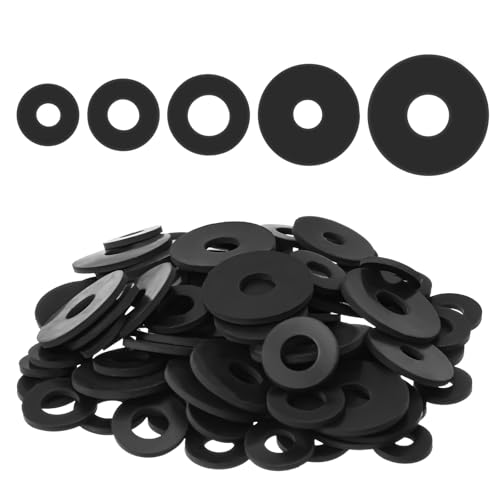 Unterlegscheiben Rutschfest Gummi, Weich Abstandshalter, Unterlegscheiben Schwarz, Kunststoff, Flachdichtung Gummi, Flache Dichtungsringe, für Haushaltshähne Gartenschläuche 16/18/20/25/30 mm von Bremorou
