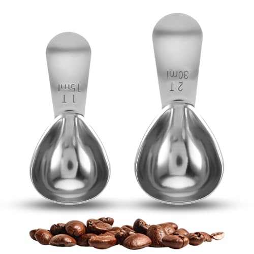 Messlöffel Kaffeelöffel Portionierer Kaffeedosierlöffel Kaffee Kaffeelöffel Edelstahl Edelstahl Kaffeelöffel Mit Langem Griff Wiederverwendbar Runder Kaffeelöffel (15 ml & 30 ml) von Bremorou