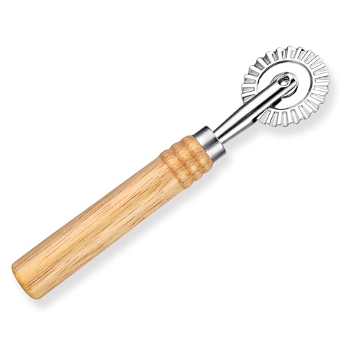 Teigrad Teigschneider Roller Teigrad Gewellt Teigrädchen Gezähnter Teigrad Einzelner Klinge Pastry Cutter Wheel Ravioli Crimper Cutter Rad Pasta Cutter Wheel Mit Holzgriff Geeignet (Langer Stil) Teigrad Teigschneider Roller Teigrad Gewellt Teigrädchen Gezähnter Teigrad Einzelner Klinge Pastry Cutter Wheel Ravioli Crimper Cutter Rad Pasta Cutter Wheel Mit Holzgriff Geeignet (Langer Stil) von Bremorou