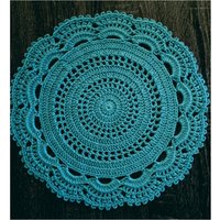 Crochet Blau Runde Tischset Deckchen Handmade Home Decor Tisch Dekor Leinen Esstisch Matte Geschenk Coffe Station Mat Frau von BrendaGarciaAtelie