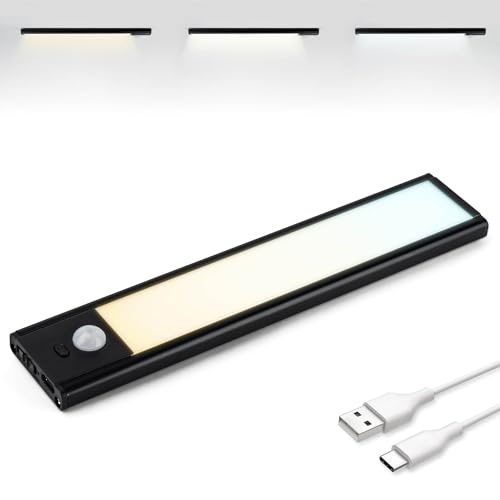 Brendz Schranklicht mit Bewegungsmelder, Kleiderschrank Beleuchtung, 20cm, 3 Farbtemperaturen, Aufladbar, Dimmbare Schrankbeleuchtung, Led Lichtleiste Kabellos, Schwarz von Brendz