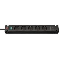 5-fach Steckdose brennenstuhl schwarz - mit 2 USB Ladebuchsen und Kontrollschalter - 3 m 5-fach Steckdose brennenstuhl schwarz - mit 2 USB Ladebuchsen und Kontrollschalter - 3 m von Brennenstuhl