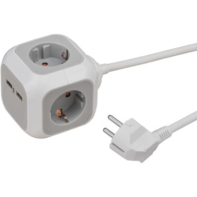 ALEA-Power USB-Charger Steckdosenwürfel 4-fach, 1,4m H05VV-F 3G1,5 von Brennenstuhl