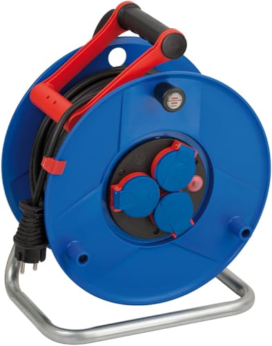 BRENNENSTUHL A1941101101208590007 1208590007-Enrollacables Garant IP44 Con 3 Tomas corriente y Cable Bremaxx AT-N05V3V3-F3G1,5 de 50 m, 230 V, Multicolor, 50m AT-N05V3V3-F 3G1,5 von Brennenstuhl