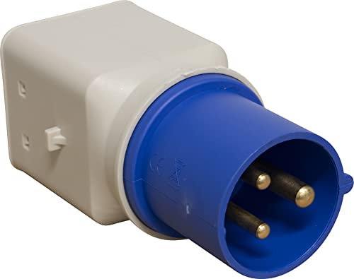 Brennenstuhl 1081560 Industriestecker | Industrial Adapter 3-polig 16A / 230V IP20, CEE-Stecker | Universalstecker (IT 10/16A + Schuko) | Baustelle, Camping, Wohnmobil, Grau/Blau von Brennenstuhl