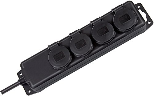 Brennenstuhl 1159961 Steckerleiste, 4 Steckdosen mit Deckeln, IP44, 2 m Kabellänge, H07RN-F 3 G1,5, Schwarz Brennenstuhl 1159961 Steckerleiste, 4 Steckdosen mit Deckeln, IP44, 2 m Kabellänge, H07RN-F 3 G1,5, Schwarz von Brennenstuhl