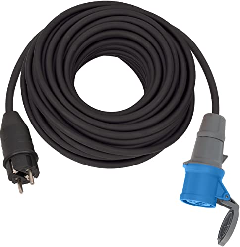 Brennenstuhl Adapterkabel/CEE-Adapter mit Schutzkontakt-Stecker und CEE-Kupplung (25m Kabel in Schwarz, H07RN-F 3G2,5, 230V/16A, ständiger Einsatz im Außenbereich IP44, Made in Germany) von Brennenstuhl