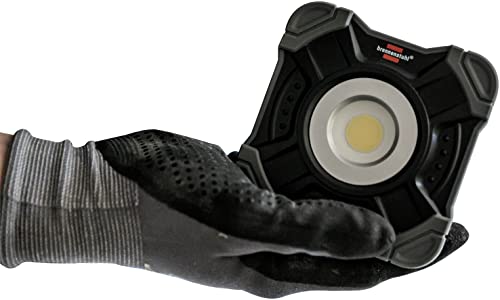 Brennenstuhl Akku LED Arbeitsstrahler SH 1000 MA (1000lm, IP54, Akku LED Arbeitsleuchte mit Magnet und Karabinerring, robustes Gehäuse), Schwarz, Grau von Brennenstuhl
