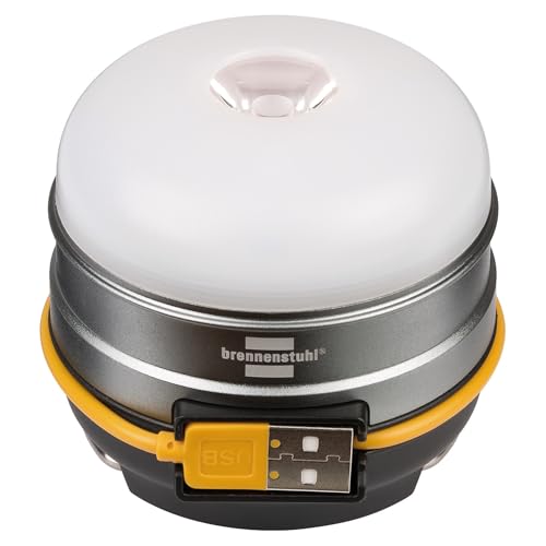 Brennenstuhl Akku LED Outdoor Leuchte OLI 0300 A (Campingleuchte für außen 350lm / Campinglampe mit bis zu 70h Leuchtdauer, Lampe zum campen inkl. USB-Powerbank, zusätzlich SOS- und Blink-Funktion) von Brennenstuhl