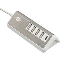 Brennenstuhl®estilo USB Ladegerät mit Schnellladefunktion / Mehrfach USB Ladestation mit Edelstahloberfläche und 1,5m Textil-Kabel von Brennenstuhl