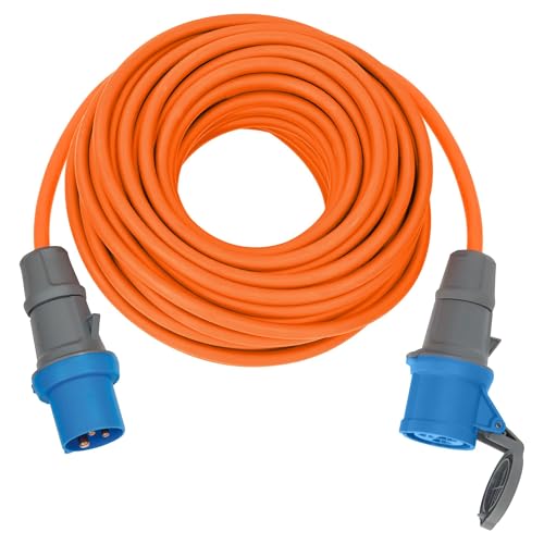 Brennenstuhl CEE 230V Camping-Verlängerungskabel 25m (H07RN-F 3G2,5 Kabel in der Signalfarbe orange, Camping-Stromkabel für den ständigen Einsatz im Außenbereich IP44, Made in Germany) von Brennenstuhl