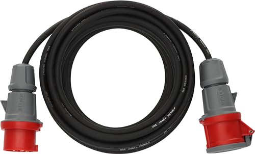 Brennenstuhl CEE Verlängerungskabel IP44 (10m Kabel, H07RN-F 5G2,5, 5-polig mit CEE Stecker und Kupplung, für den Außenbereich IP44, Made in Germany) schwarz von Brennenstuhl