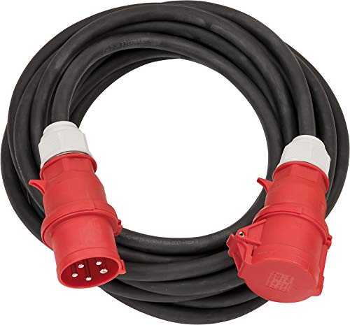 Brennenstuhl CEE Verlängerungskabel IP44 (10m Kabel, H07RN-F 5G6,0, 400V/32A 5-polig mit CEE Stecker und Kupplung, für den Außenbereich IP44, Made in Germany) schwarz von Brennenstuhl