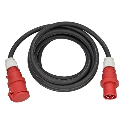 Brennenstuhl CEE Verlängerungskabel IP44 (10m Kabel, H07RN-F 5G16,0, 400V/63A 5-polig mit CEE Stecker und Kupplung, für den Außenbereich IP44, Made in Germany) schwarz von Brennenstuhl