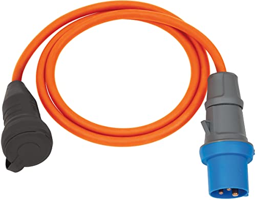 Brennenstuhl Camping Adapterkabel/CEE-Adapter mit CEE-Stecker und Schutzkontakt-Kupplung (1,5m Kabel in orange, H07RN-F 3G2,5, 230V/16A, für ständigen Einsatz im Außenbereich IP44, Made in Germany) von Brennenstuhl