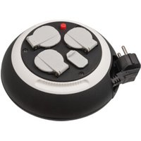 Comfort-Line CL-S Kabelbox mit USB-Ladefunktion schwarz/weiß 3m H05VV-F 3G1,5 von Brennenstuhl