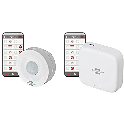 Brennenstuhl Connect Zigbee Bewegungsmelder BM CZ 01 (smarte Bewegungserkennung, Alarm- und Lichtfunktion, Benachrichtigung aufs Handy, Smart Home, kostenlose App) & Zigbee Gateway GWY CZ 01 von Brennenstuhl