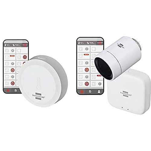 Brennenstuhl Connect Zigbee Temperatur- und Feuchtigkeitssensor TFS CZ 01 & Zigbee Heizkörperthermostat Starter-Set (1xZigbee Gateway GWY CZ 01, 1xZigbee Heizkörperthermostat HT CZ 01) von Brennenstuhl