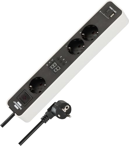 Brennenstuhl Ecolor Steckdosenleiste 3-Fach mit Countdown Timer und USB A und C (Mehrfachsteckdose mit 2X schaltbaren und 1x permanenten Steckdose, 3 unabhängigen Timern, Schalter und 1,5m Kabel) von Brennenstuhl