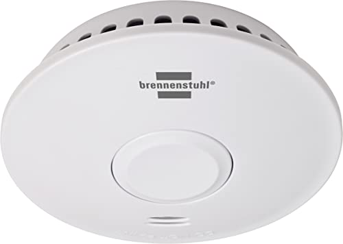 Brennenstuhl Funk-Rauchwarnmelder RM L 3101 / Vernetzbarer Rauchmelder mit Batterie (vernetzbar mit bis zu 40 Rauchmeldern, inkl. Befestigungsmaterial, geprüft nach DIN EN 14604) von Brennenstuhl