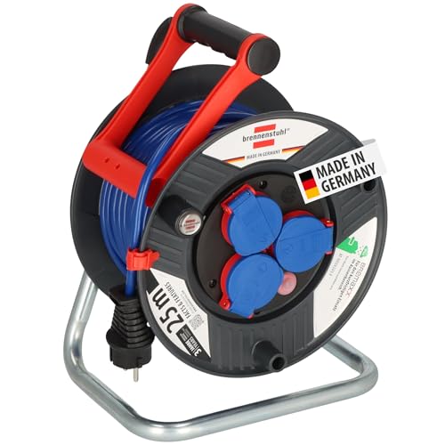 Brennenstuhl Garant IP44 Kabeltrommel (25m, Spezialkunststoff, kurzfristiger Einsatz im Außenbereich, Made in Germany) grau von Brennenstuhl