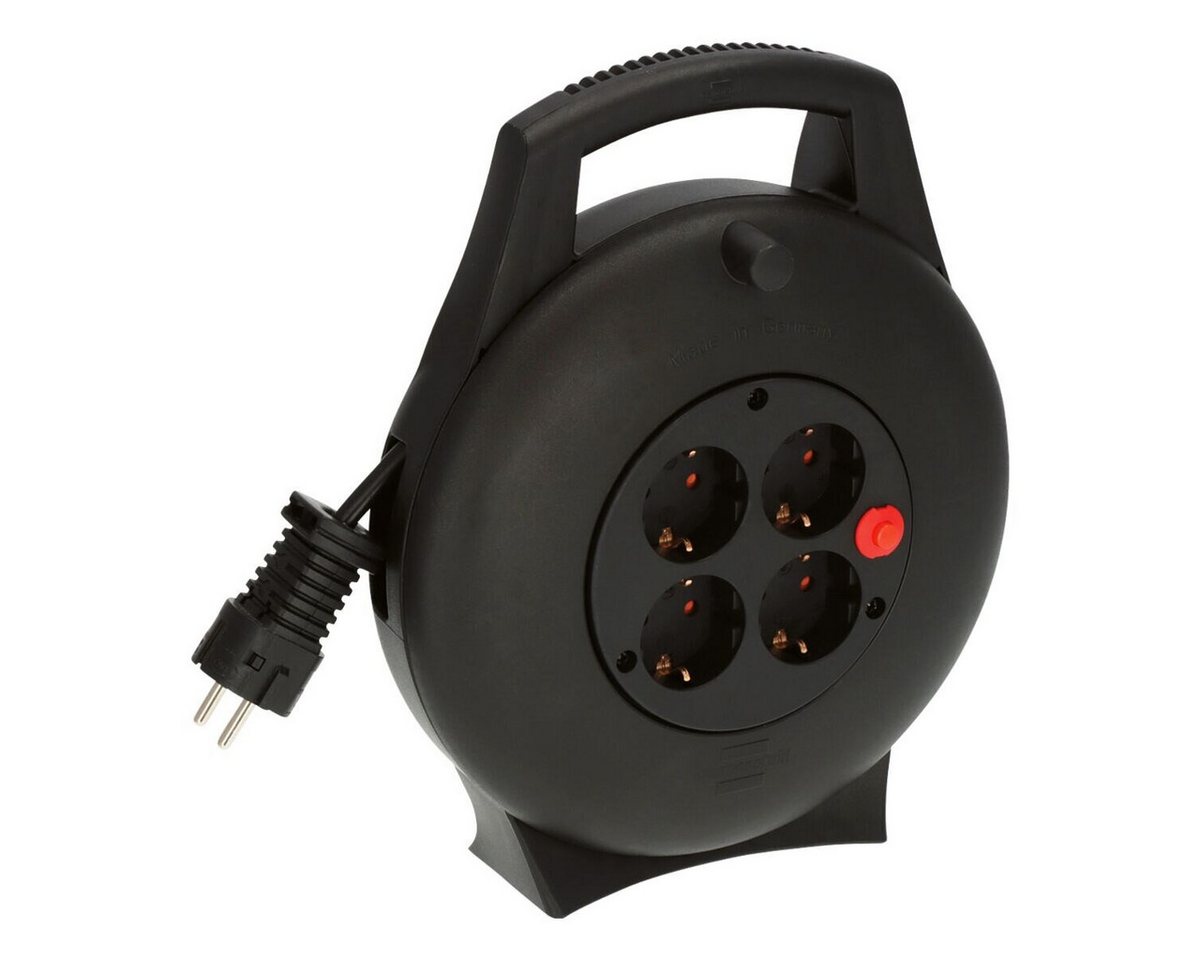 Brennenstuhl Kabeltrommel 4-fach (mit Überspannungsschutz, Kabellänge 10 m), mit erhöhtem Berührungsschutz, Überhitzungsschutz und Sicherungsknopf von Brennenstuhl