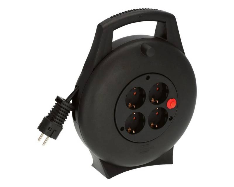 Brennenstuhl Kabeltrommel 4-fach (mit Überspannungsschutz, Kabellänge 10 m), mit erhöhtem Berührungsschutz, Überhitzungsschutz und Sicherungsknopf von Brennenstuhl