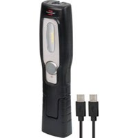 Brennenstuhl LED Akku Handleuchte HL 201 A / LED Werkstattlampe mit Akku (250 + 70lm, knickbarer Haltefuß, handliche Arbeitsleuchte mit Magnet und Haken, inklusive USB C Kabel) von Brennenstuhl
