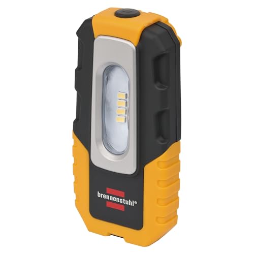 Brennenstuhl LED Akku Handleuchte HL DA 40 MH/Robuste Akku Arbeitsleuchte mit Schalter und integriertem Magnet (Handlampe mit 200lm und bis zu 3h Leuchtdauer, knickbarer Haltefuß) von Brennenstuhl