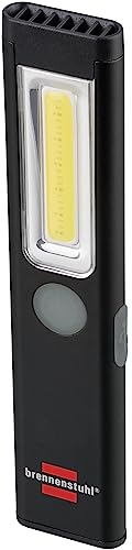 Brennenstuhl LED Akku Handleuchte PL 200 AC/LED Taschenlampe mit COB LED (200lm, inklusive USB C Ladekabel, bis zu 12h Leuchtdauer, Inspektionsleuchte COB mit Magnet und Clip) von Brennenstuhl