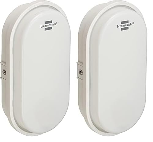 Brennenstuhl LED Ovalleuchte OL 1650 (15W, 1680lm, 4000K, IP65, Kellerleuchte zur Wandmontage) (Packung mit 2) von Brennenstuhl