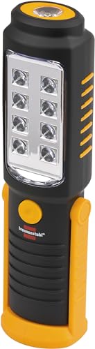 Brennenstuhl LED Taschenlampe mit Batterie/SMD LED Handleuchte mit 250+100lm (Werkstattlampe mit max. 10h Leuchtdauer, drehbarer Haken und Magnet) von Brennenstuhl