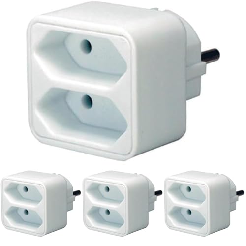 Brennenstuhl Mehrfachsteckdose (Steckdosenadapter 2-Fach Eurosteckdose mit erhöhtem Berührungsschutz) weiß (Packung mit 4) von Brennenstuhl