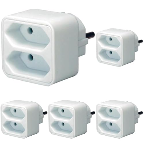 Brennenstuhl Mehrfachsteckdose (Steckdosenadapter 2-Fach Eurosteckdose mit erhöhtem Berührungsschutz) weiß (Packung mit 5) von Brennenstuhl