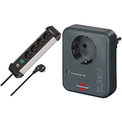 Brennenstuhl Premium-Alu-Line Steckdosenleiste 4-Fach/Steckerleiste aus hochwertigem Aluminium & Steckdosenadapter mit Überspannungsschutz 13.500 A Brennenstuhl Premium-Alu-Line Steckdosenleiste 4-Fach/Steckerleiste aus hochwertigem Aluminium & Steckdosenadapter mit Überspannungsschutz 13.500 A von Brennenstuhl