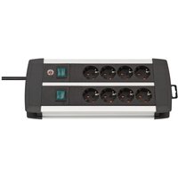Brennenstuhl - Premium-Alu-Line, Steckdosenleiste 8-fach - Steckerleiste aus hochwertigem Aluminium (mit 2 Schaltern für je 4 Steckdosen und 3m von Brennenstuhl
