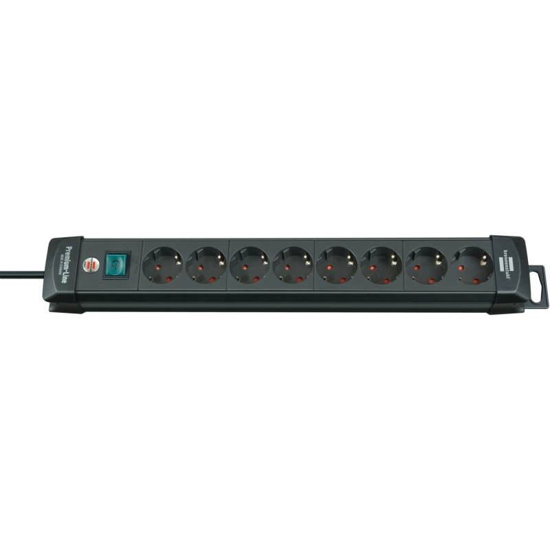 Brennenstuhl Premium-Line Steckdosenleiste 8-fach mit 45° Winkel 3 m Schwarz von Brennenstuhl