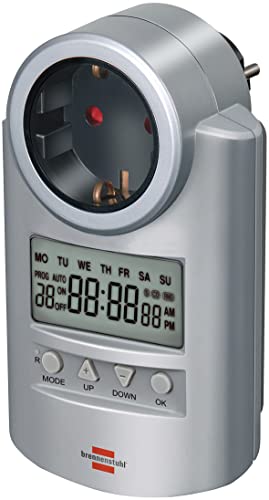 Brennenstuhl Primera-Line Zeitschaltuhr DT, Digitale Timer-Steckdose (Wochen-Zeitschaltuhr mit Countdown-Funktion und erhöhter Berührungsschutz) von Brennenstuhl