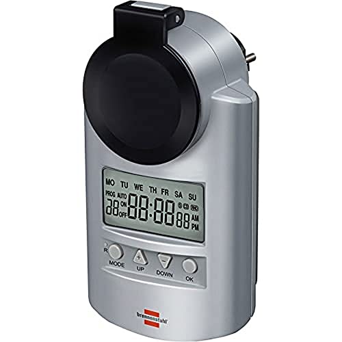 Brennenstuhl Primera-Line Zeitschaltuhr DT IP44, Digitale Timer-Steckdose (Wochen-Zeitschaltuhr, IP44 Schutz und erhöhter Berührungsschutz) von Brennenstuhl