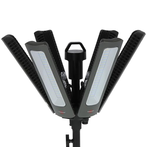 Brennenstuhl Professional 360° LED Strahler R42050 BT mit 300W (LED Baustrahler 42000lm mit 6 individuell einstellbaren Strahlern, mit Steuerelement, 6,70 + 3,30m RN-Kabel, Bluetooth Steuerung) von Brennenstuhl