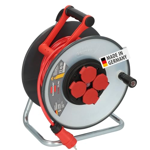 Brennenstuhl Professional SteelCore Kabeltrommel SC 3110 IP44 (33m H07BQ-F 3G1,5 Kabel, Trommelkörper aus Stahlblech, Baustelleneinsatz und ständiger Einsatz im Freien, Made in Germany) von Brennenstuhl