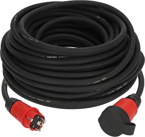 Brennenstuhl Professional Verlängerungskabel VN 2200 (25m Kabel H07RN-F 3G2,5 in schwarz, Baustelleneinsatz und ständiger Einsatz im Freien IP44, Made in Germany) von Brennenstuhl
