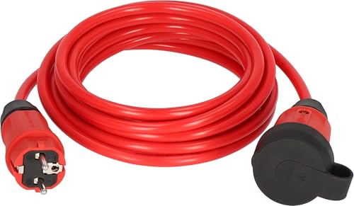 Brennenstuhl Professional Verlängerungskabel VQ 1110 IP44 (5m Kabel H07BQ-F 3G1,5 in rot, Baustelleneinsatz und ständiger Einsatz im Freien, Made in Germany) von Brennenstuhl