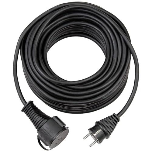 Brennenstuhl Qualitäts-Gummi-Verlängerungskabel 25m (IP44, Kabel für außen) schwarz von Brennenstuhl